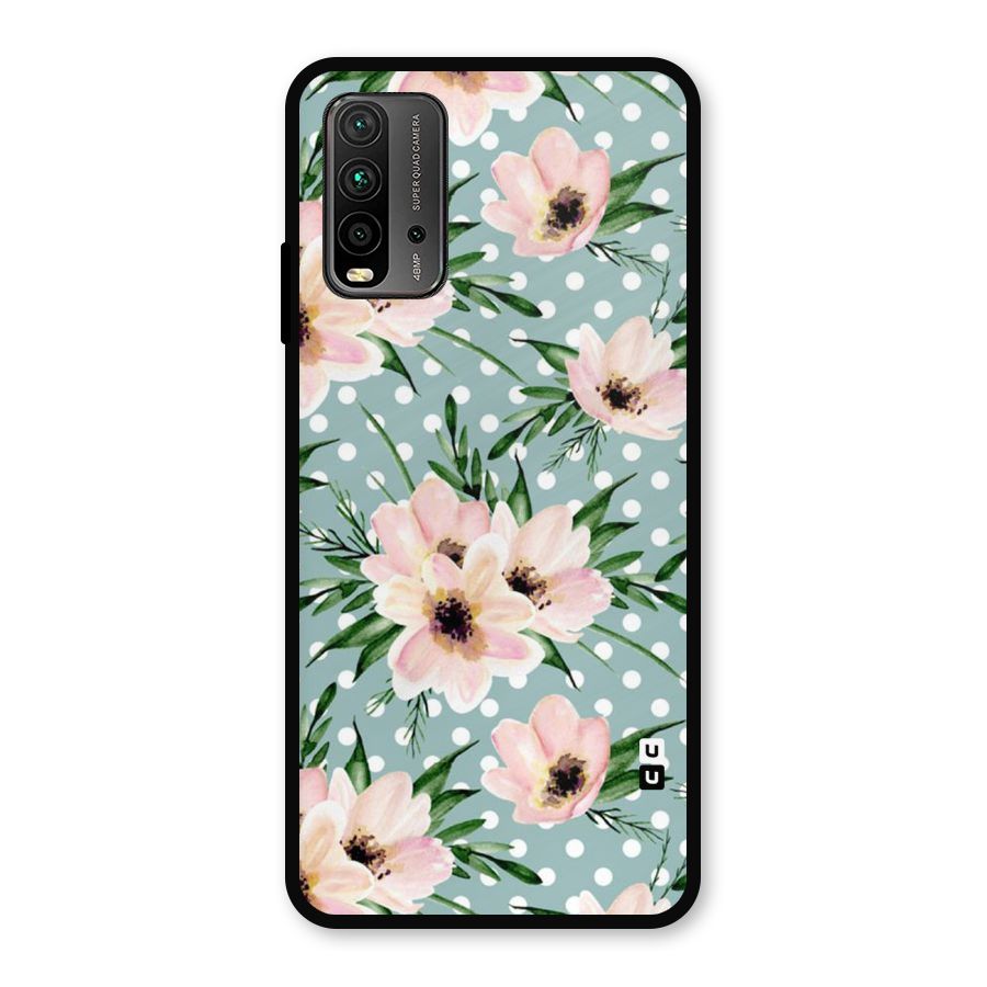 Polka Art Floral Metal Back Case for Redmi 9 Power