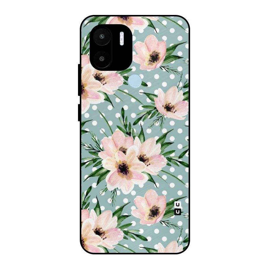 Polka Art Floral Metal Back Case for Redmi A2+