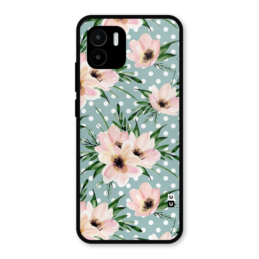 Polka Art Floral Metal Back Case for Redmi A2