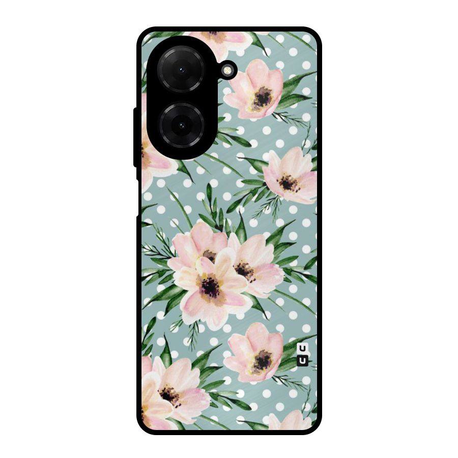 Polka Art Floral Metal Back Case for Redmi A5 4G