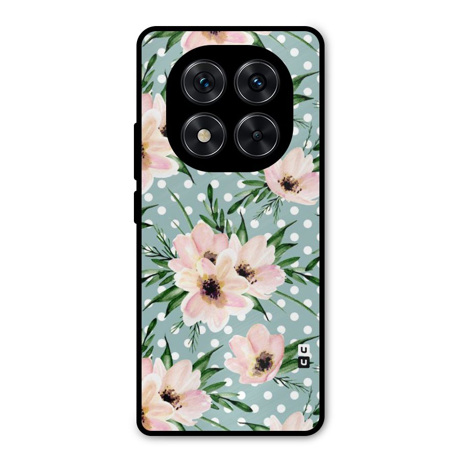 Polka Art Floral Metal Back Case for Redmi Note 14 Pro 5G