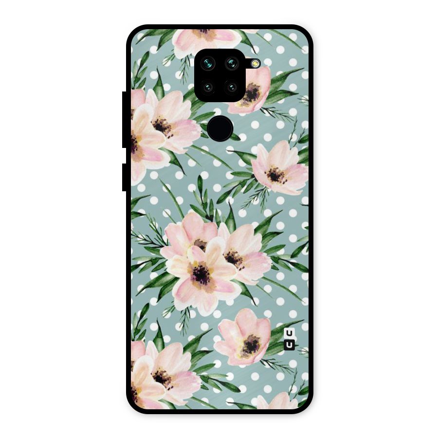 Polka Art Floral Metal Back Case for Redmi Note 9
