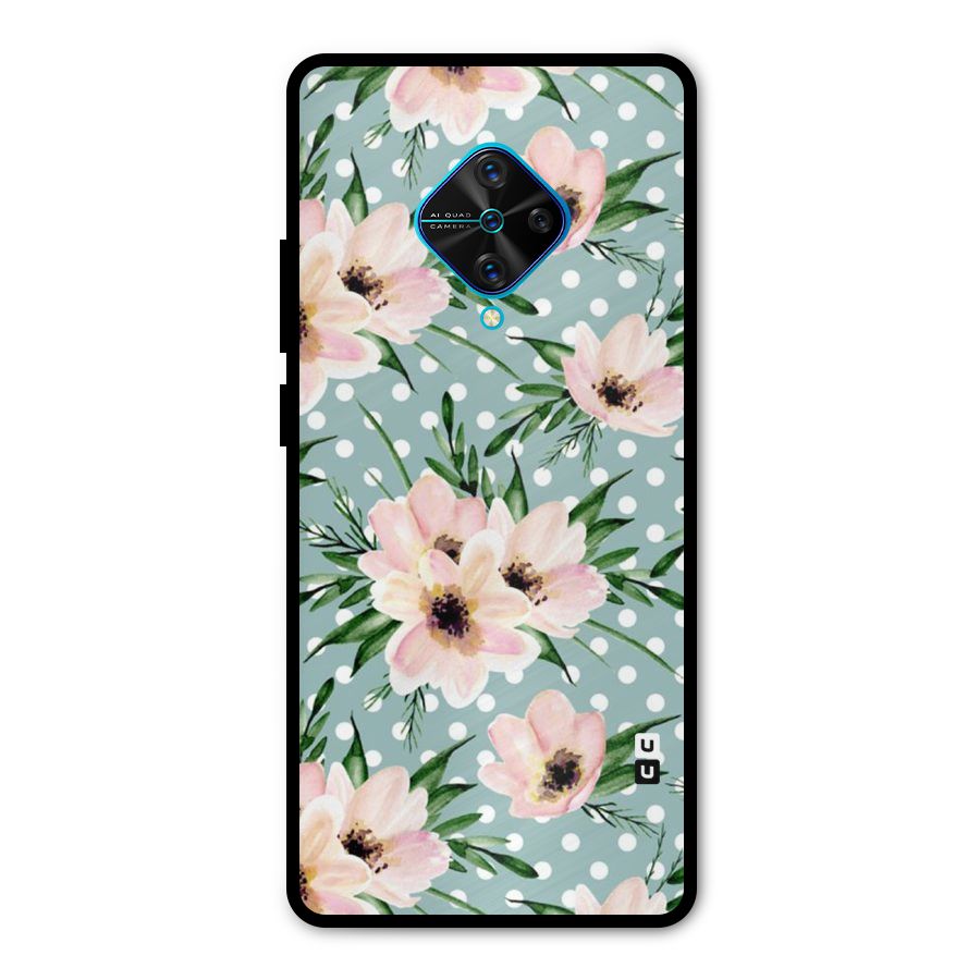 Polka Art Floral Metal Back Case for Vivo S1 Pro