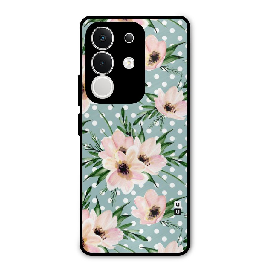 Polka Art Floral Metal Back Case for Vivo T4x