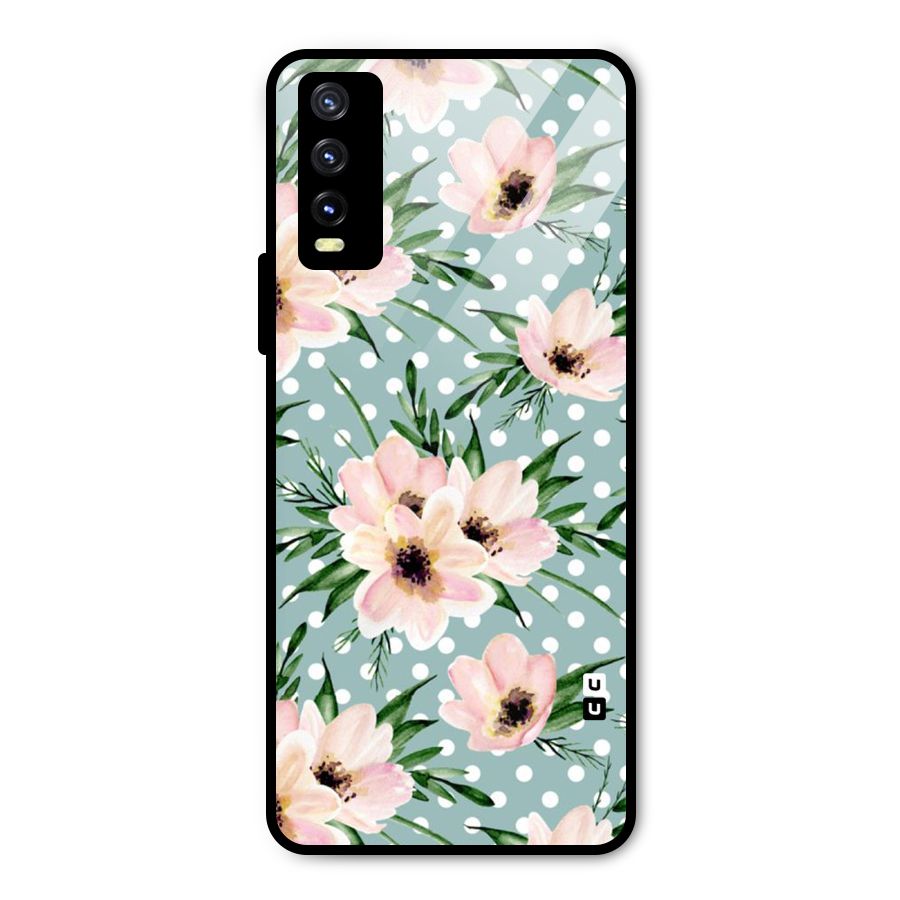Polka Art Floral Metal Back Case for Vivo Y20i