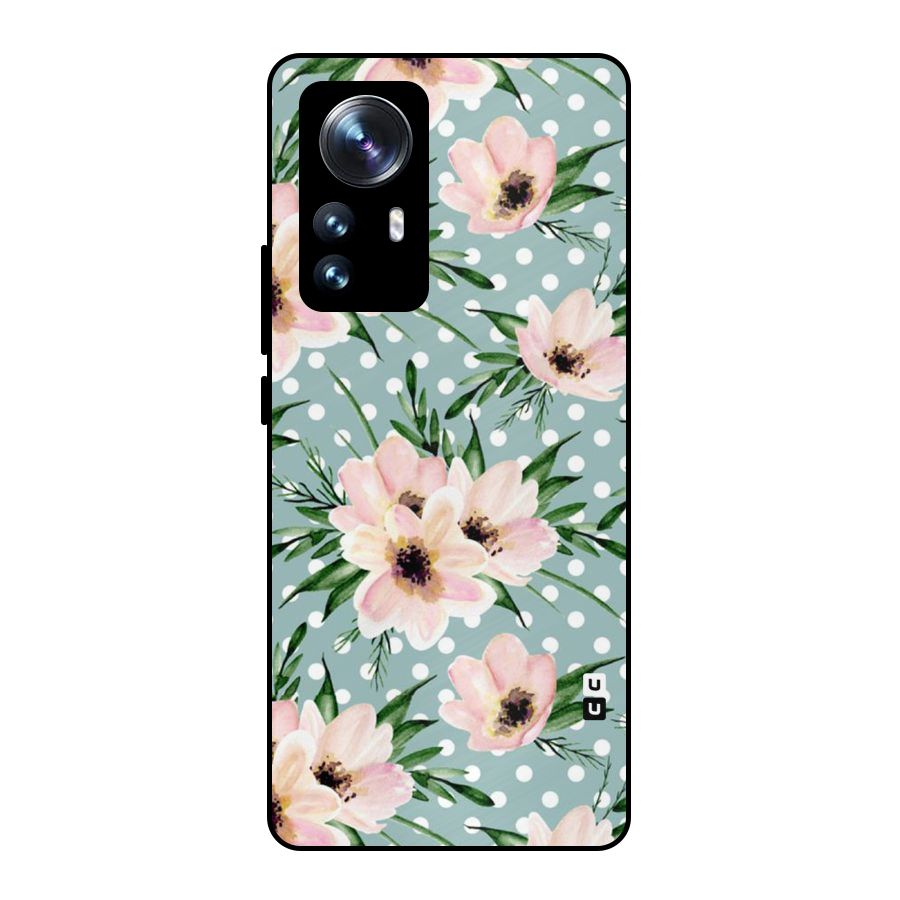 Polka Art Floral Metal Back Case for Xiaomi 12 Pro