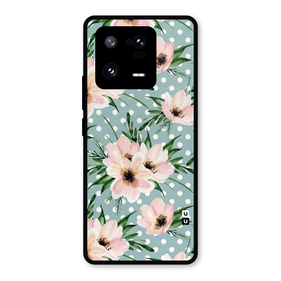 Polka Art Floral Metal Back Case for Xiaomi 13 Pro