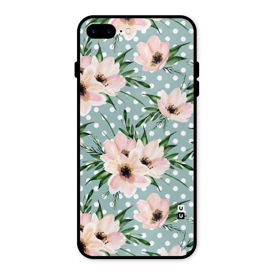 Polka Art Floral Metal Back Case for iPhone 7 Plus