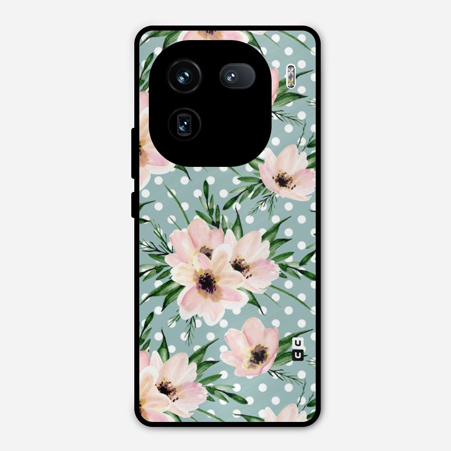 Polka Art Floral Metal Back Case for iQOO 12