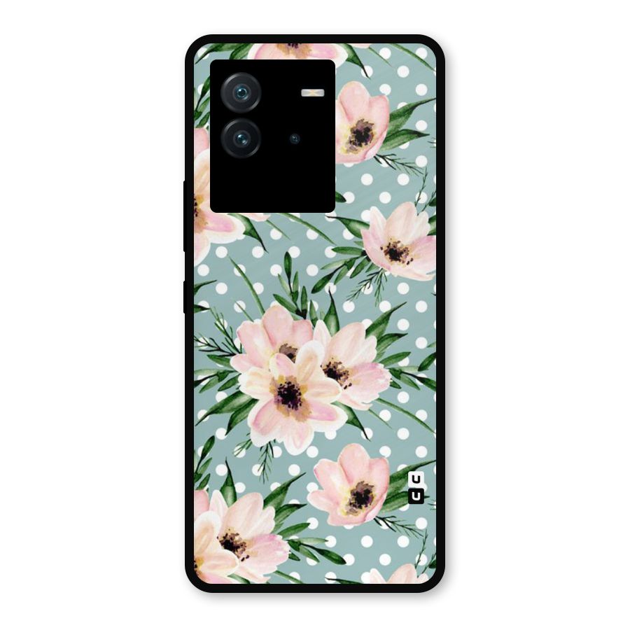 Polka Art Floral Metal Back Case for iQOO Neo 6 5G