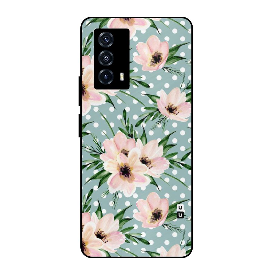 Polka Art Floral Metal Back Case for iQOO Z5