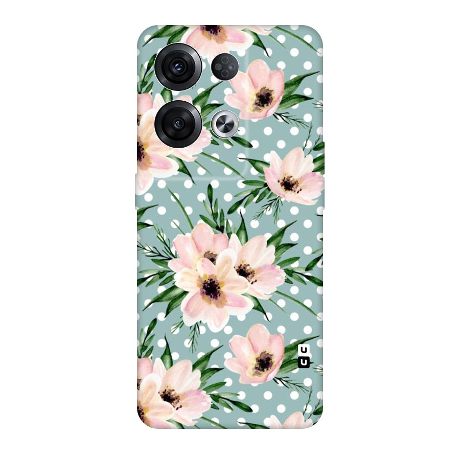 Polka Art Floral Original Polycarbonate Back Case for Oppo Reno8 Pro 5G