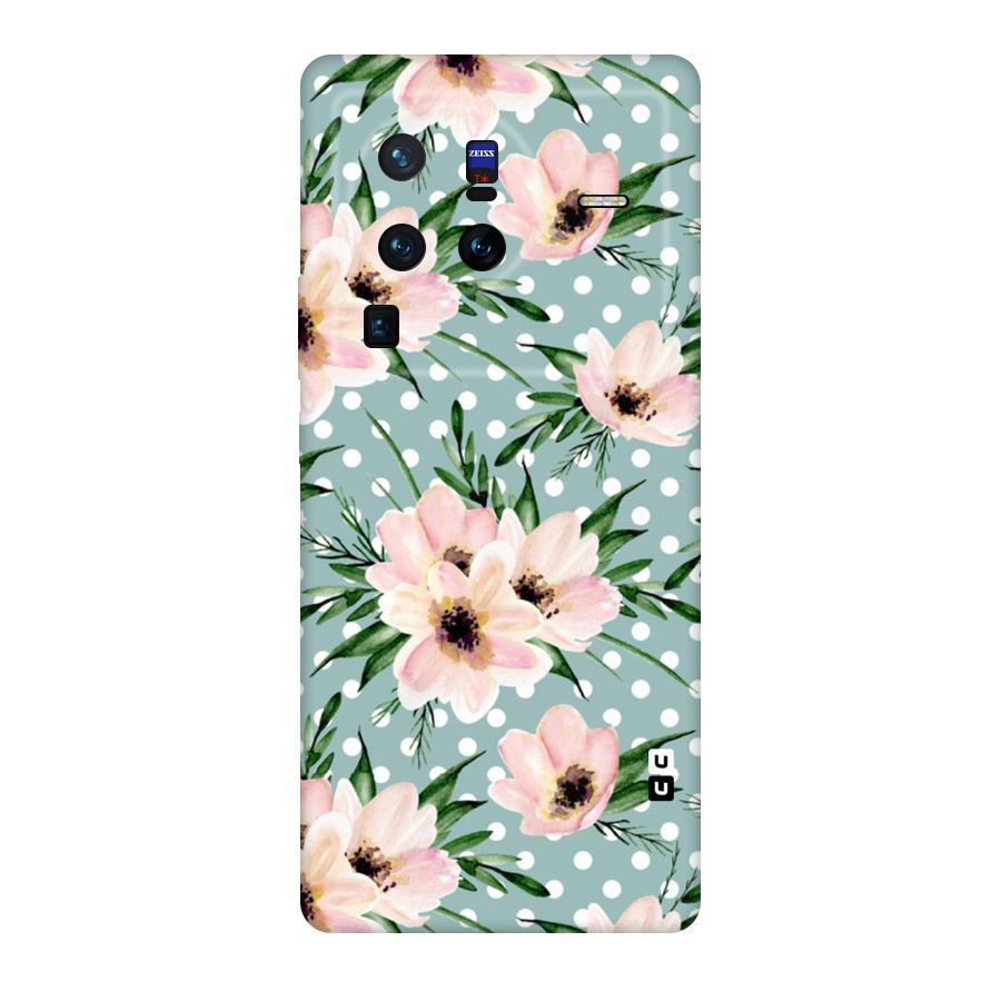 Polka Art Floral Original Polycarbonate Back Case for Vivo X80