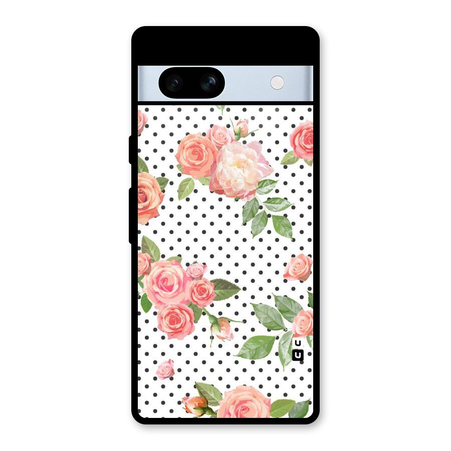 Polka Bloom White Glass Back Case for Google Pixel 7a