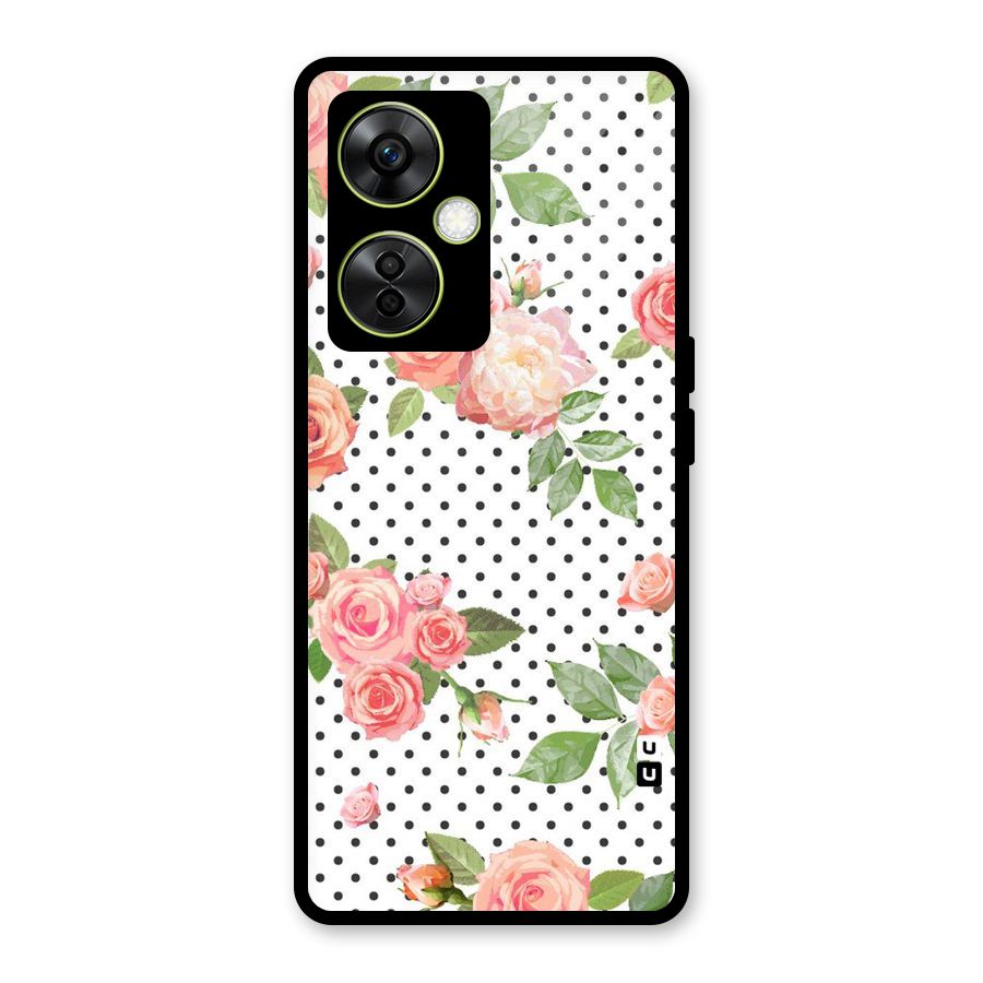Polka Bloom White Glass Back Case for OnePlus Nord CE 3 Lite