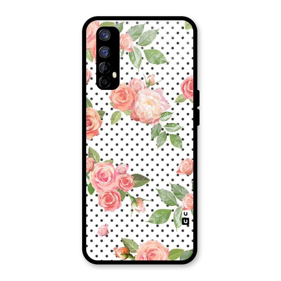 Polka Bloom White Glass Back Case for Realme 7