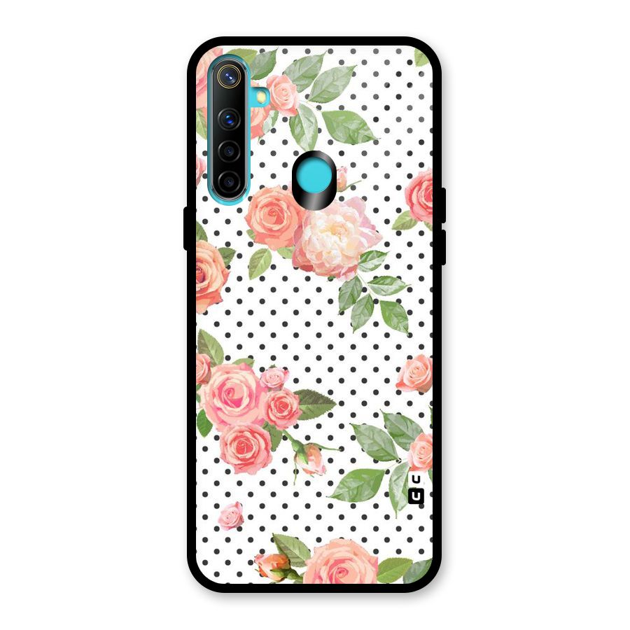 Polka Bloom White Glass Back Case for Realme Narzo 10