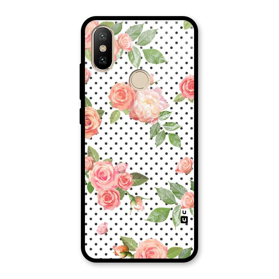 Polka Bloom White Glass Back Case for Redmi A2
