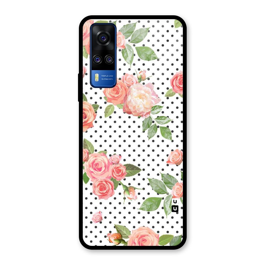 Polka Bloom White Glass Back Case for Vivo Y31