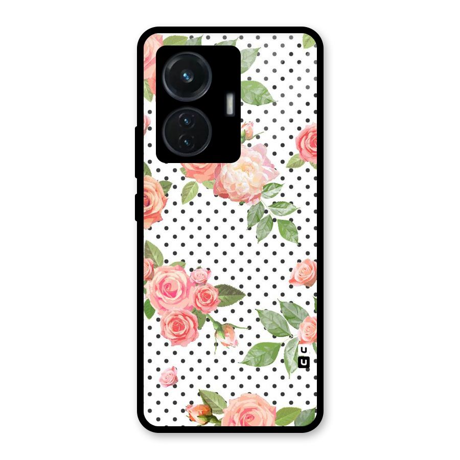 Polka Bloom White Glass Back Case for iQOO Z6 44W