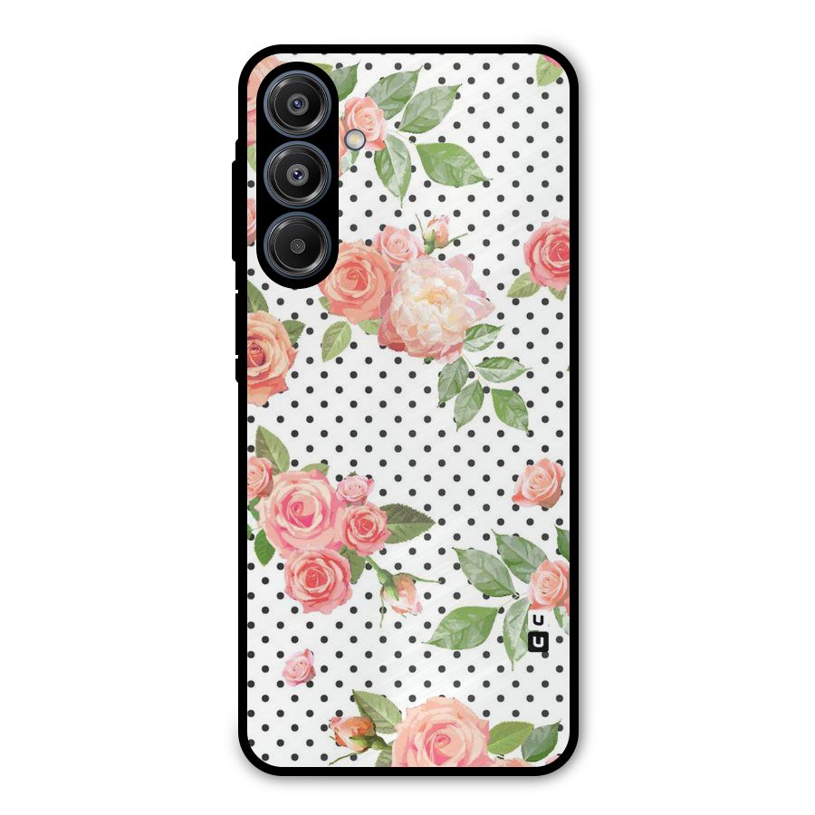 Polka Bloom White Metal Back Case for Galaxy A16 5G