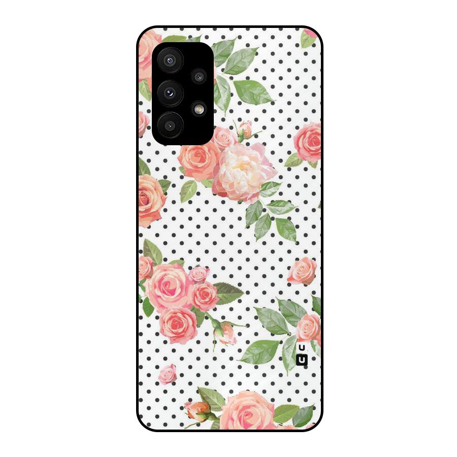 Polka Bloom White Metal Back Case for Galaxy A23