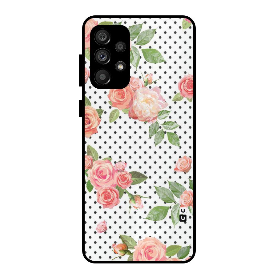 Polka Bloom White Metal Back Case for Galaxy A73 5G