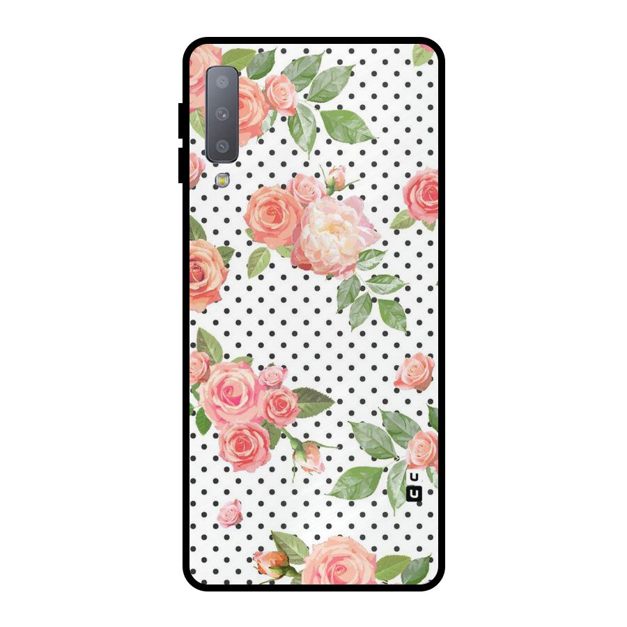 Polka Bloom White Metal Back Case for Galaxy A7 (2018)