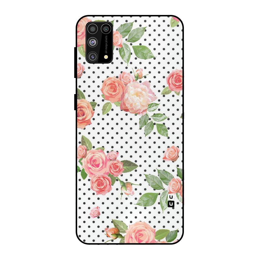 Polka Bloom White Metal Back Case for Galaxy F41