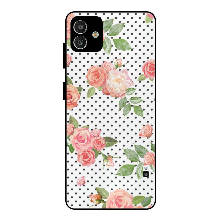 Polka Bloom White Metal Back Case for Galaxy M13 5G