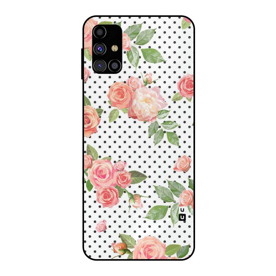 Polka Bloom White Metal Back Case for Galaxy M31s