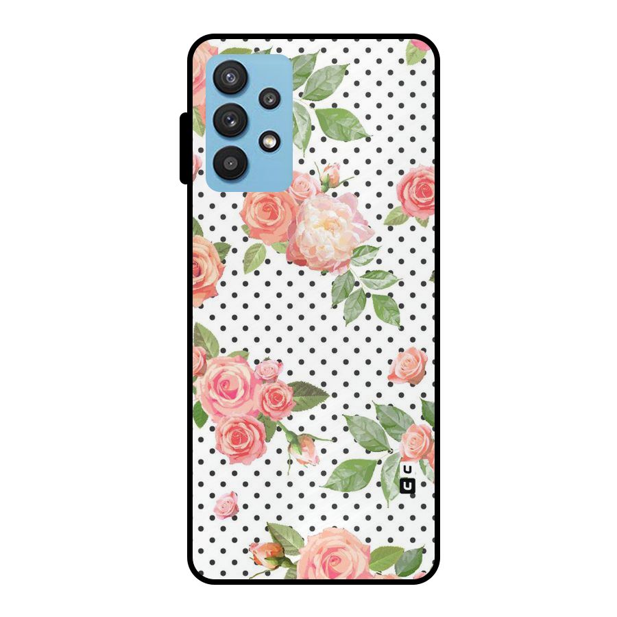 Polka Bloom White Metal Back Case for Galaxy M32 5G