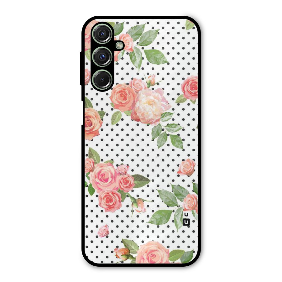 Polka Bloom White Metal Back Case for Galaxy M34