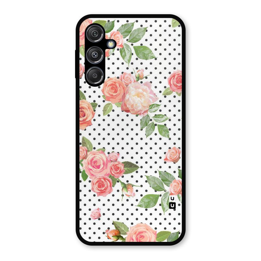 Polka Bloom White Metal Back Case for Galaxy M34 5G