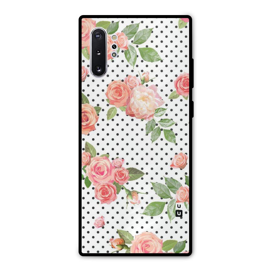 Polka Bloom White Metal Back Case for Galaxy Note 10 Plus