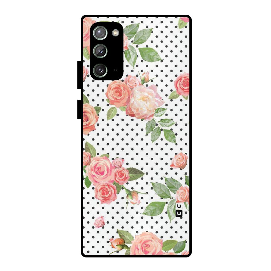 Polka Bloom White Metal Back Case for Galaxy Note 20