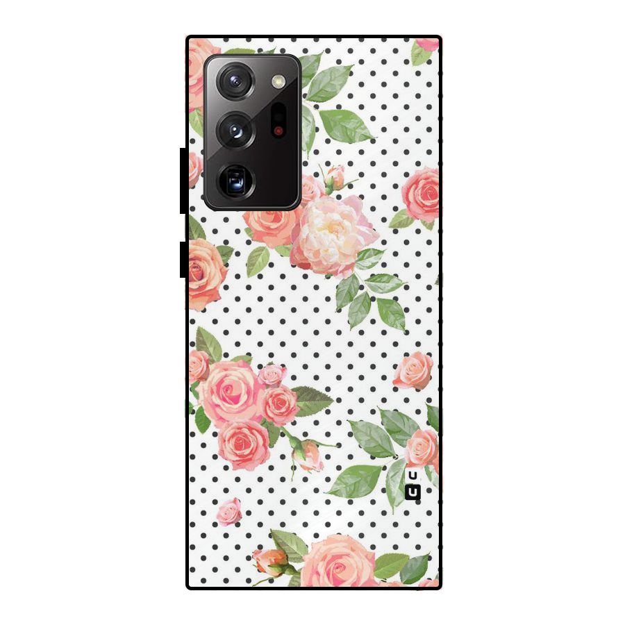 Polka Bloom White Metal Back Case for Galaxy Note 20 Ultra