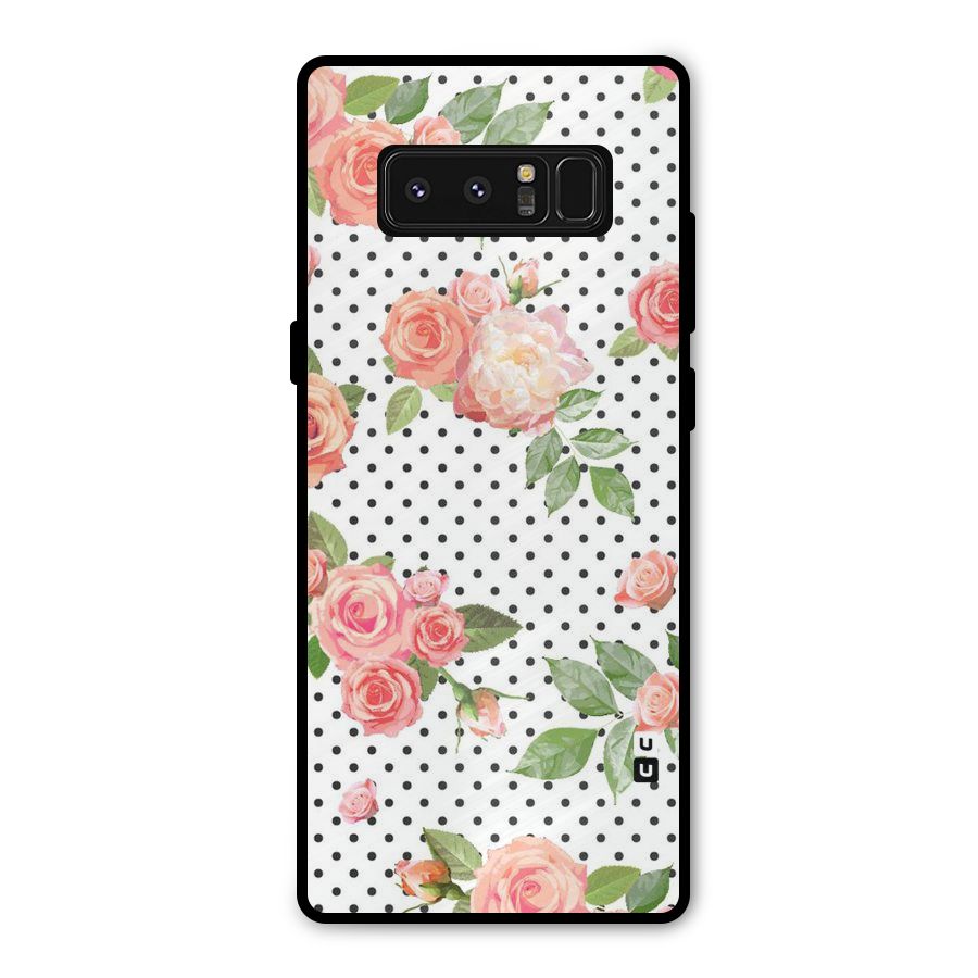 Polka Bloom White Metal Back Case for Galaxy Note 8