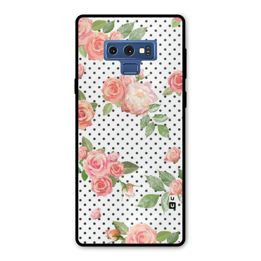 Polka Bloom White Metal Back Case for Galaxy Note 9