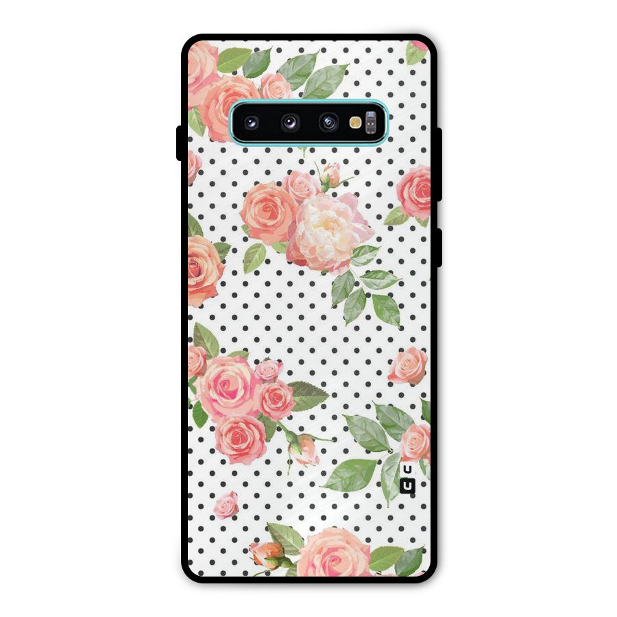 Polka Bloom White Metal Back Case for Galaxy S10 Plus