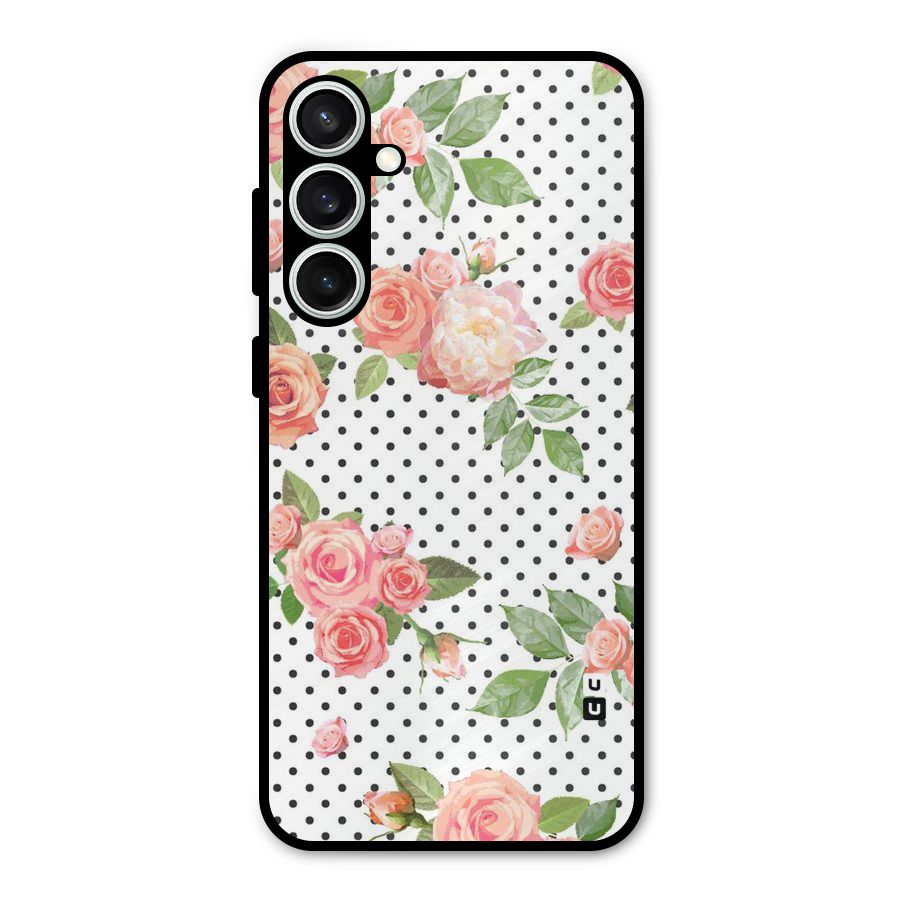 Polka Bloom White Metal Back Case for Galaxy S23 FE