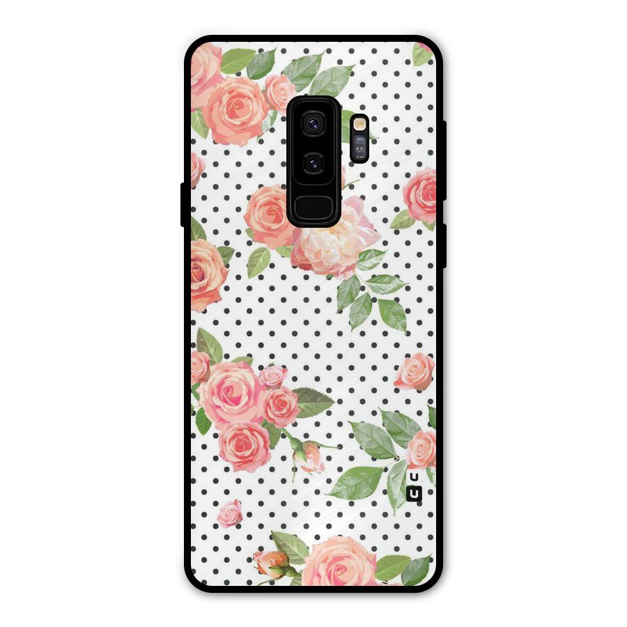 Polka Bloom White Metal Back Case for Galaxy S9 Plus