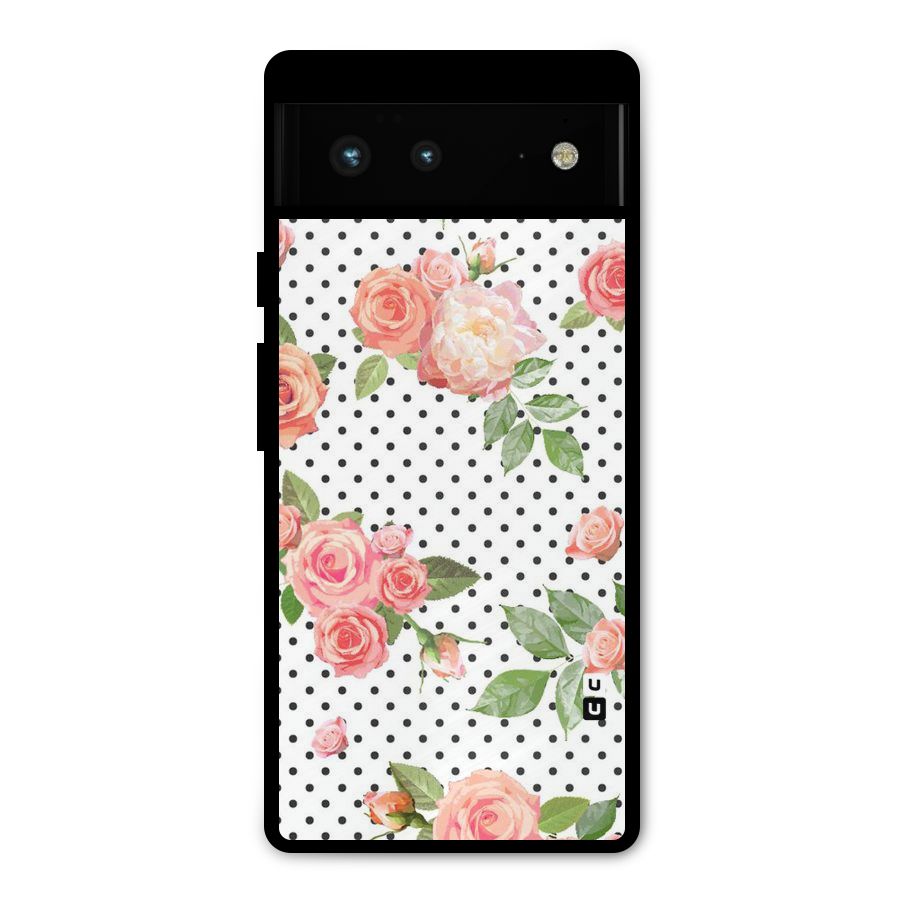 Polka Bloom White Metal Back Case for Google Pixel 6