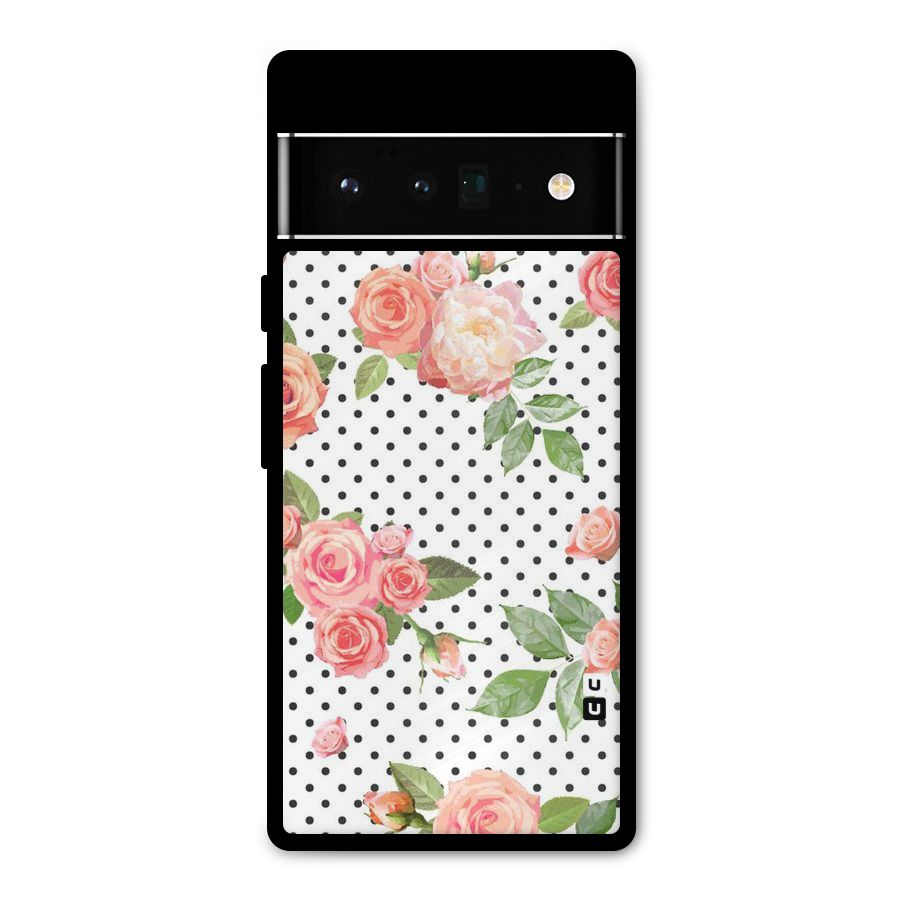 Polka Bloom White Metal Back Case for Google Pixel 6 Pro