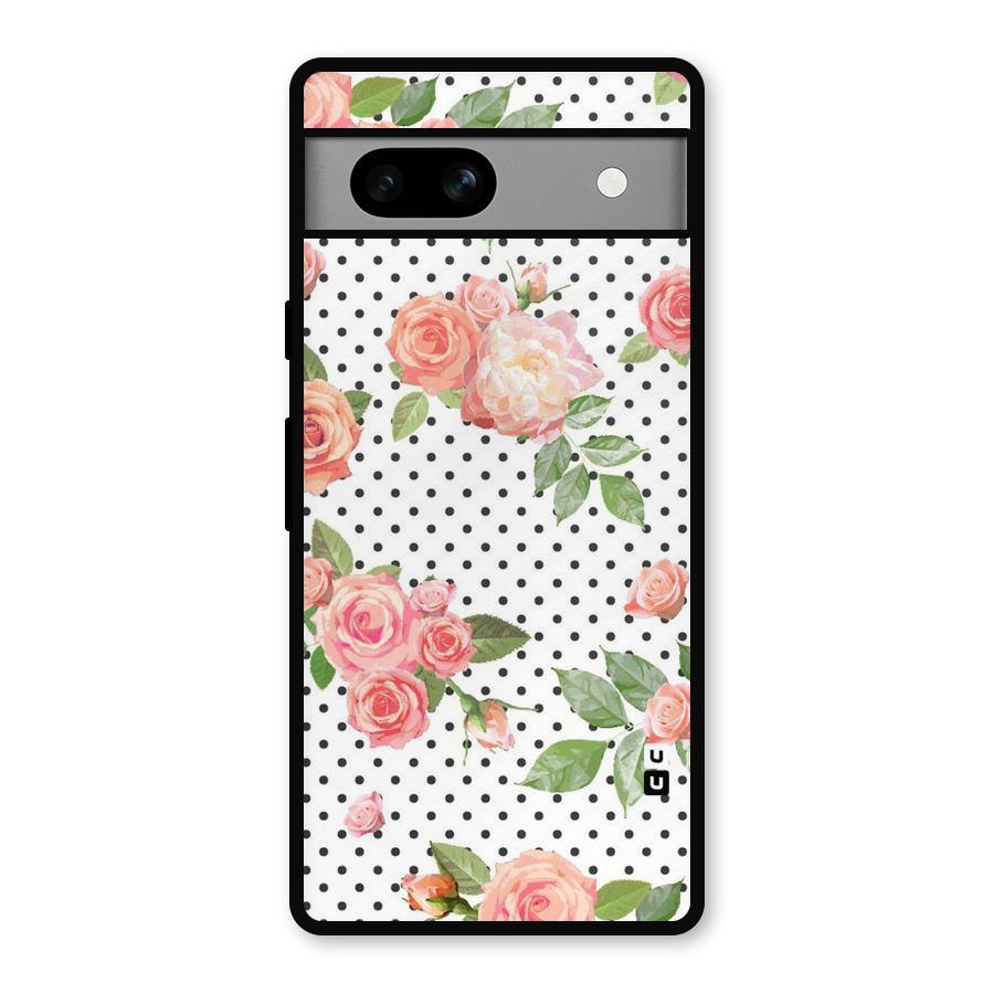 Polka Bloom White Metal Back Case for Google Pixel 7a