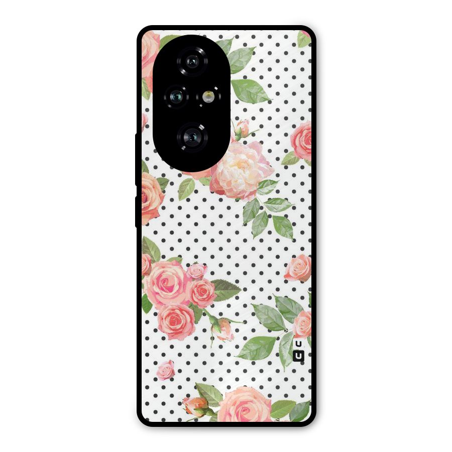 Polka Bloom White Metal Back Case for Honor 200 Pro