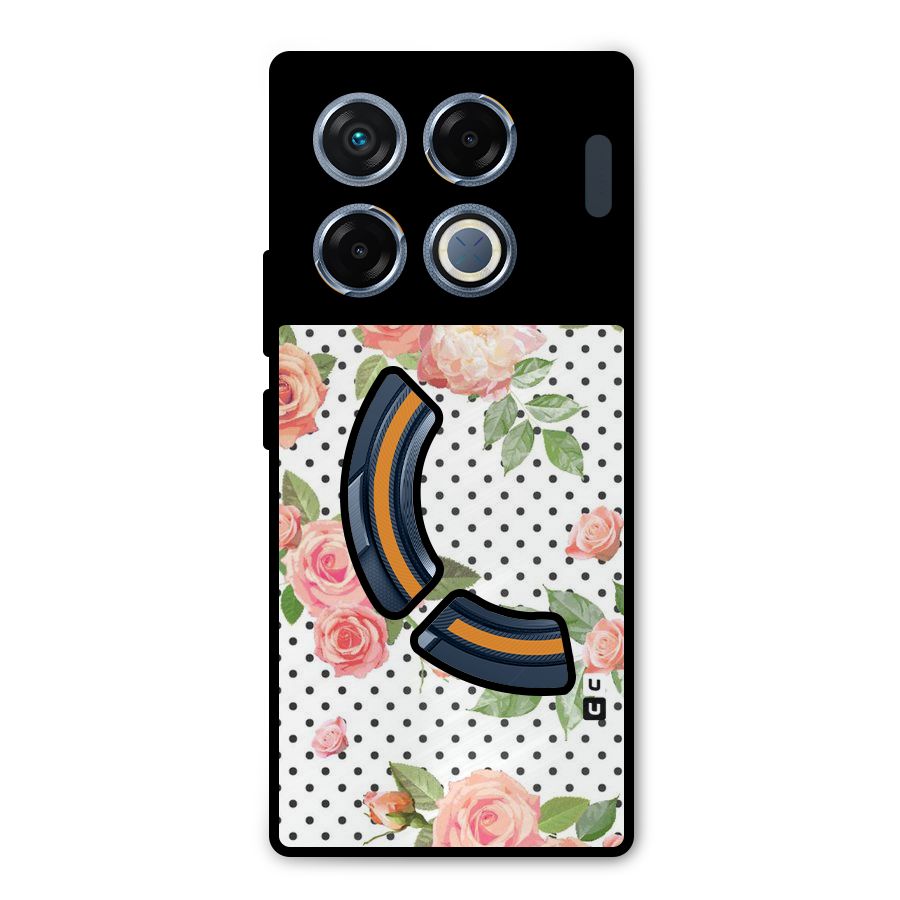 Polka Bloom White Metal Back Case for Infinix GT 20 Pro