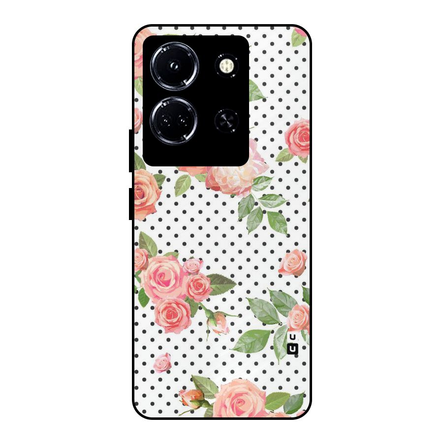 Polka Bloom White Metal Back Case for Infinix Note 30 5G