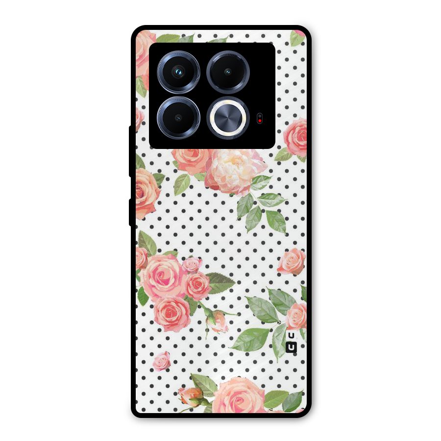Polka Bloom White Metal Back Case for Infinix Note 40 5G