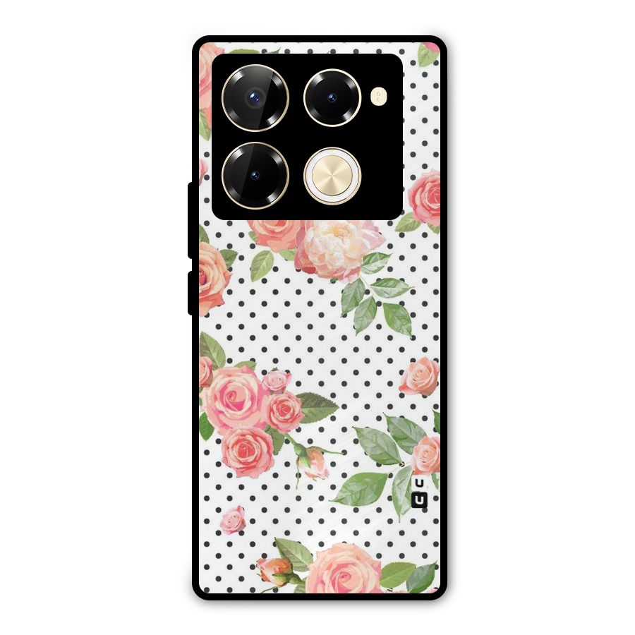 Polka Bloom White Metal Back Case for Infinix Note 40 Pro Plus
